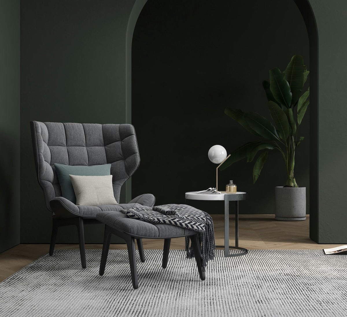 Dunkles Boho-Wohnzimmer In Erdigen Tönen